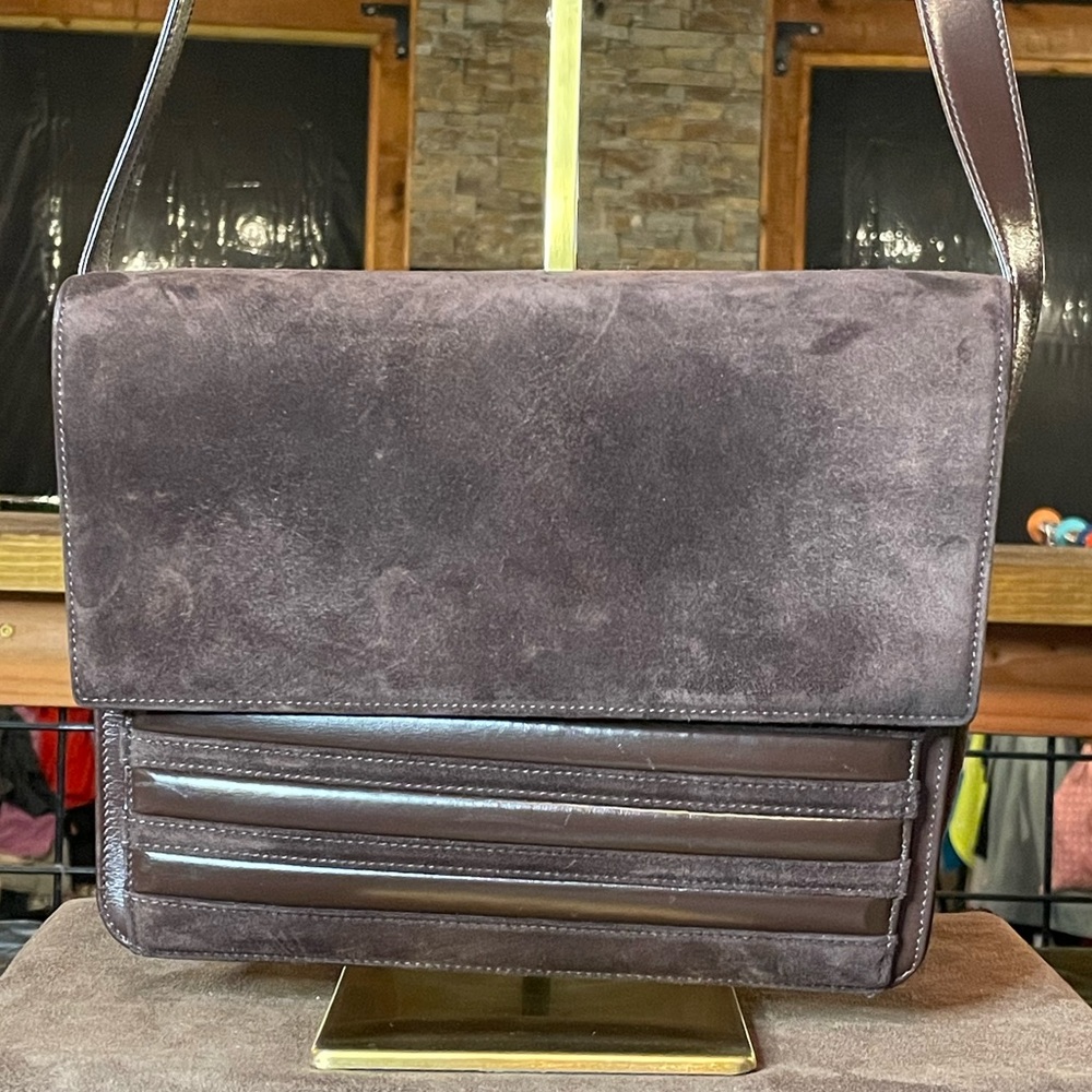 Gucci suede and leather two-way bag